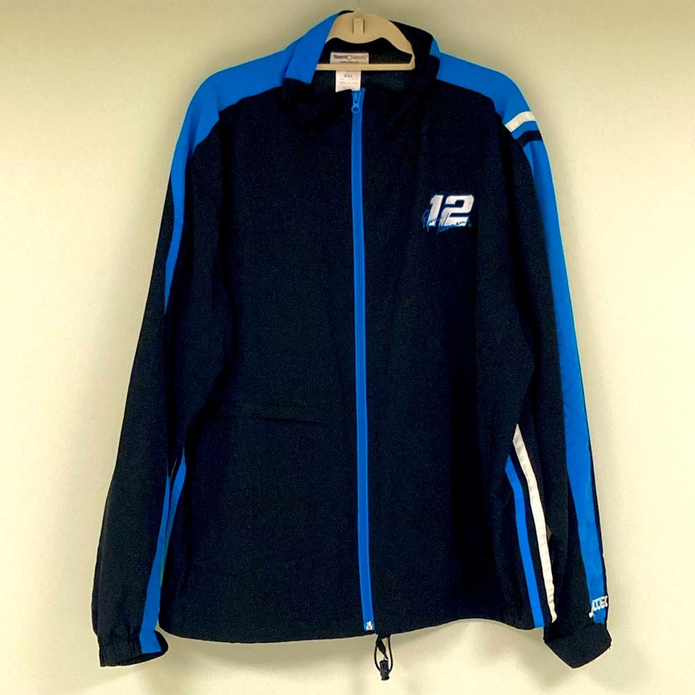 Team Caliber NASCAR Ryan Newman black and blue long sleeved windbreaker size 2XL